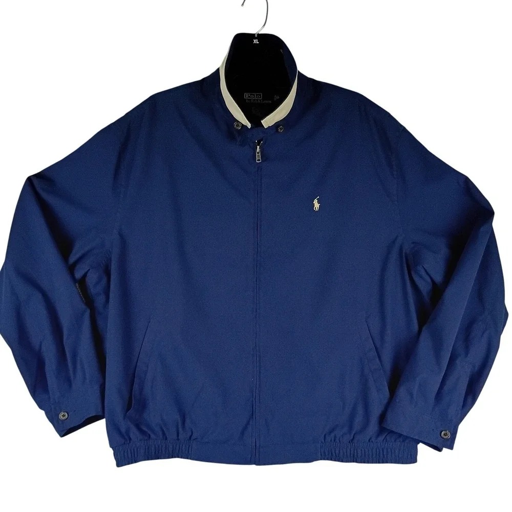 Polo Ralph Lauren Vintage Harrington Jacket XL Navy Blue Classic Luxury Preppy‎